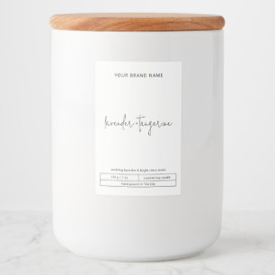 Para Comida Etiqueta de producto de vela negra minimalista de