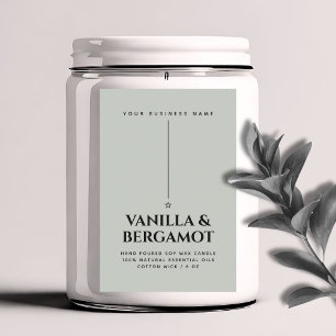 Para Comida etiqueta de producto de velas verde minimalista
