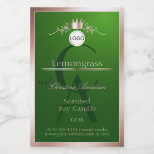 Para Comida Etiqueta de producto verde Monograma de logotipo c