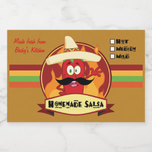 Para Comida Etiqueta de salsa casera (3" x 2")