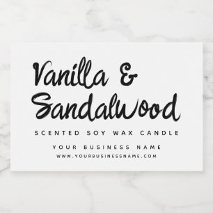 Para Comida etiqueta de vela de soja blanca moderna