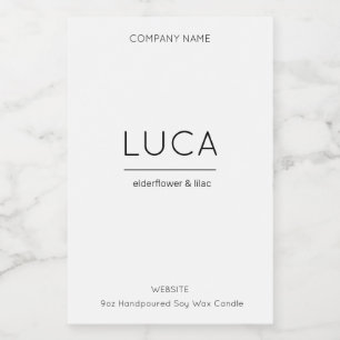Para Comida Etiqueta de velas Luca Elegante Vela y Etiqueta de