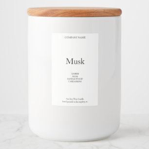 Para Comida Etiqueta de velas Minimalista fuerte y simple rega