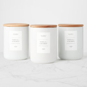 Para Comida Etiqueta de velas Minimalistas simple y elegante