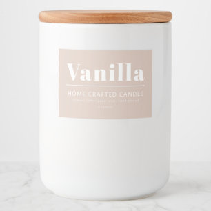 Para Comida Etiqueta de velas personalizada minimalista