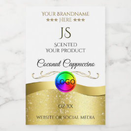 Para Comida Etiqueta del producto con el logotipo de oro ondul