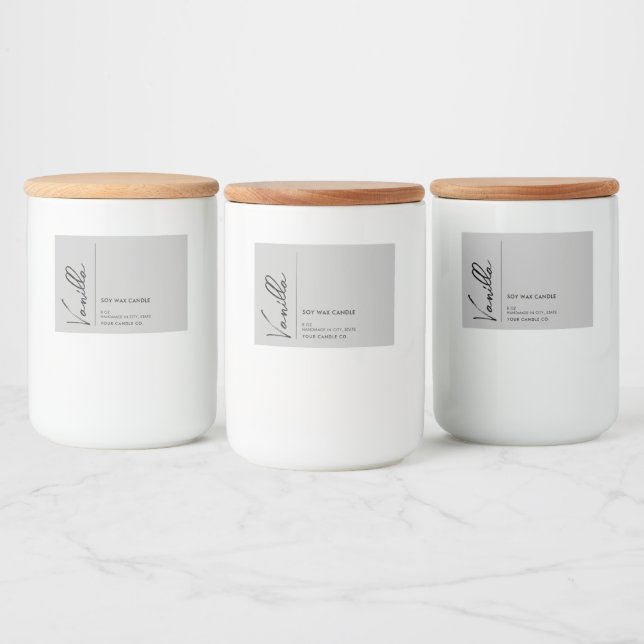 Para Comida Etiqueta elegante y moderna de velas (Botellas)
