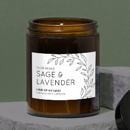 Para Comida Etiqueta minimalista de las hojas botánicas vintag