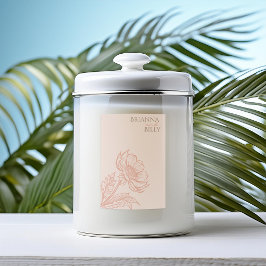 Para Comida Etiqueta minimalista de Vela Floral Rosa