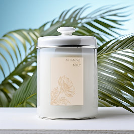 Para Comida Etiqueta minimalista de velas florales de tierra