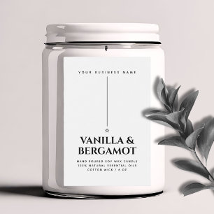 Para Comida etiqueta minimalista del producto de la vela blanc
