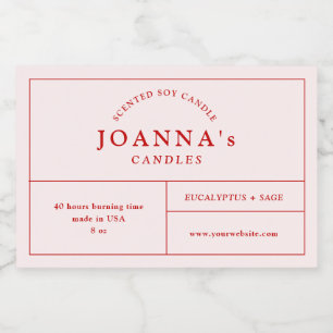 Para Comida Etiqueta minimalista moderna de velas