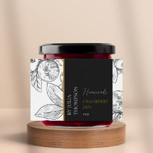 Para Comida Etiqueta moderna casera de mermelada de Cranberry