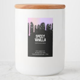 Para Comida Etiqueta moderna de Moda de gotas púrpura rosadas