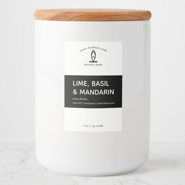 Para Comida Etiqueta moderna de velas (Anverso)