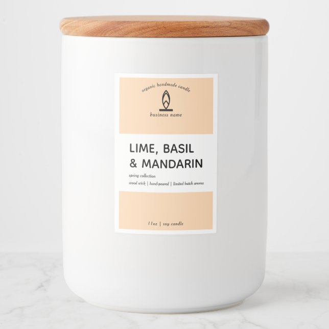 Para Comida Etiqueta moderna de velas (Anverso)