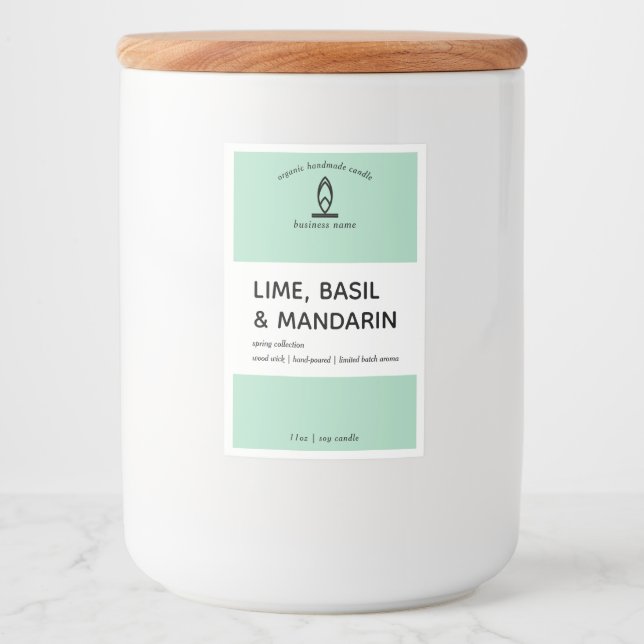 Para Comida Etiqueta moderna de velas (Anverso)