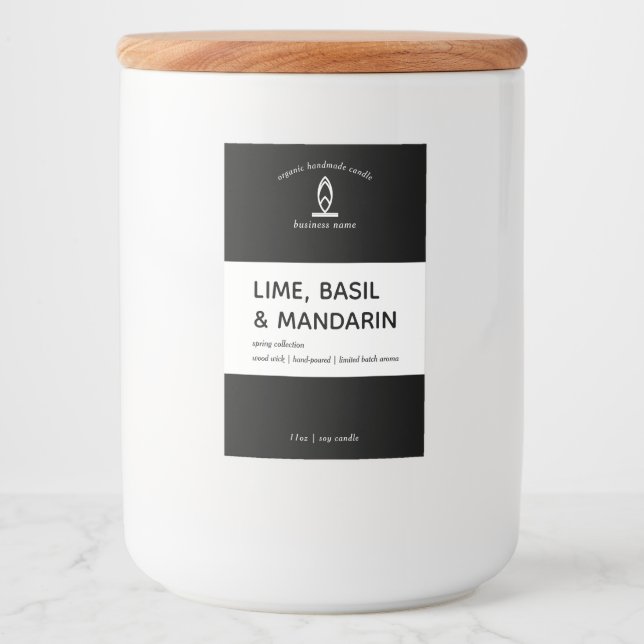 Para Comida Etiqueta moderna de velas (Anverso)