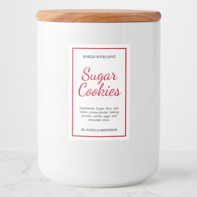 Para Comida Etiqueta personalizada casera HM001_20sqv1 (Anverso)