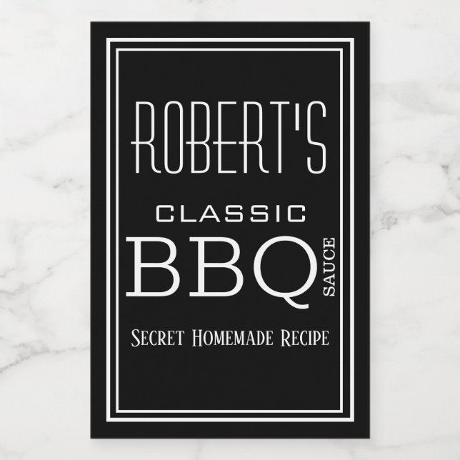 Para Comida Etiqueta personalizada de barbacoa casera (Etiqueta única)