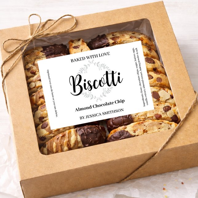 Para Comida Etiqueta personalizada de Biscotti casero CK007rtb (Subido por el creador)