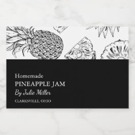 Para Comida Etiqueta simple de la jarra de piña en blanco y ne