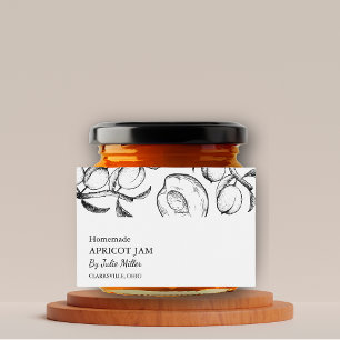 Para Comida Etiqueta simple de la junta de Apricot en blanco y