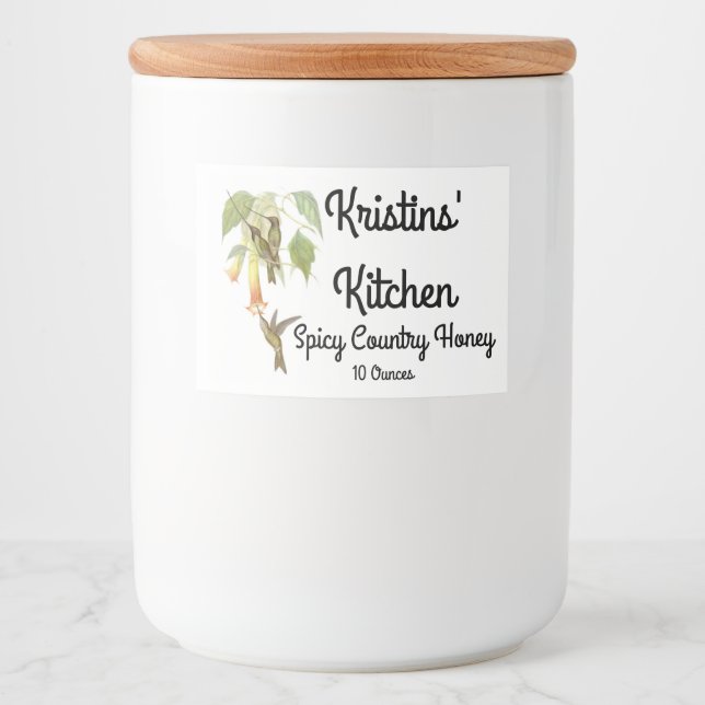 Para Comida Hummingbird Aves Wildlife Flowers Etiqueta de alim (Anverso)