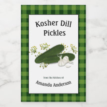 Kosher Dill Pickles Plaid V Etiqueta de alimentos