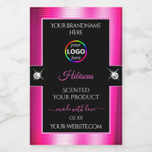 Para Comida Lujoso rosa brillante negro con etiqueta de produc