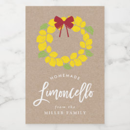 Para Comida Navidades limoncello wreath, etiqueta