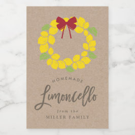 Para Comida Navidades limoncello wreath, etiqueta