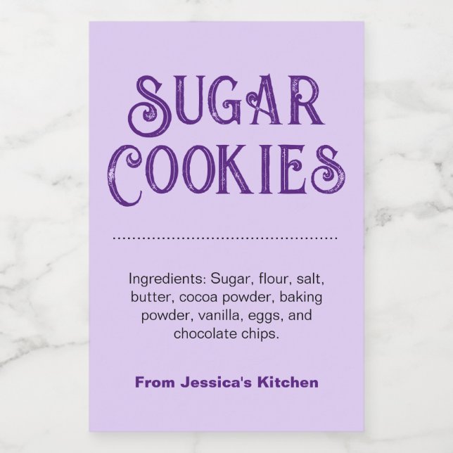 Para Comida Personalizar etiqueta casera HM001_27rdv2 (Etiqueta única)