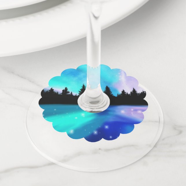 Para Copas De Vino Daybreak Reflections Wine Glass Etiqueta (Detalle)