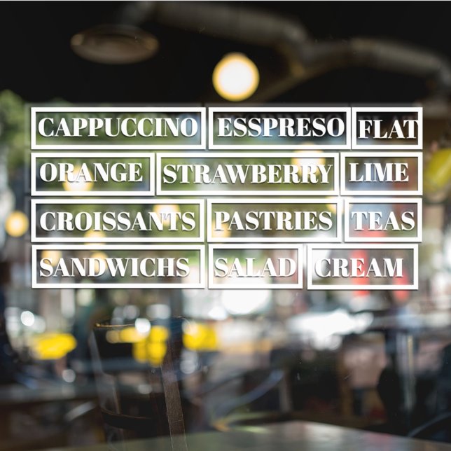 Para Cristales Café Té Ensaladas Ventana Vinilos Transparente | C (Subido por el creador)