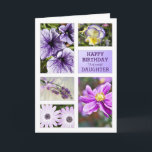 Para Daughter, Lavender matiza la tarjeta de cumpl<br><div class="desc">Un jardín de flores en tonos lavanda y tonos. Colección de hermosas flores como lavanda,  petunia,  pansy,  margarita de capa y anémona japonesa. Una tarjeta de cumpleaños para una hija maravillosa. Un enfoque moderno en un estilo tradicional. Dentro de la tarjeta hay un hermoso verso. Copyright Norma Cornes</div>
