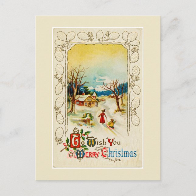 Para Desearte Una Tarjeta De Postales De Navidad (Anverso)