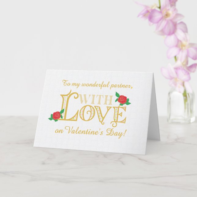 Para Día de San Valentín asociado con tarjeta roja (Orquídea)