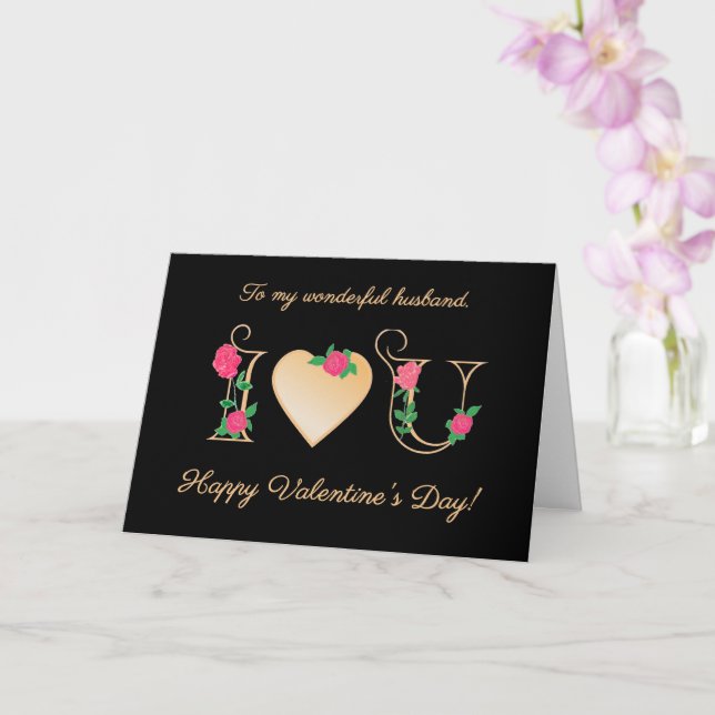 Para Día de San Valentín de marido con tarjeta de  (Orquídea)