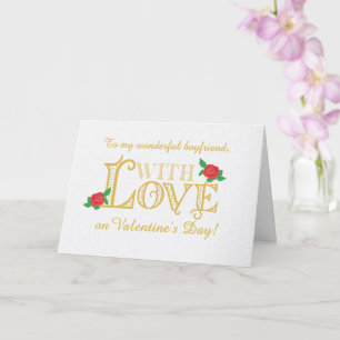 Para el Día de San Valentín de novio con tarjeta d