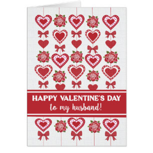 Para el esposo de San Valentín, los corazones rojo