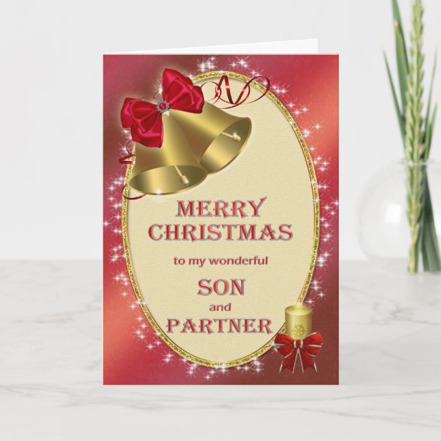 Para el hijo y la pareja, tarjeta de Navidades tra (Anverso)