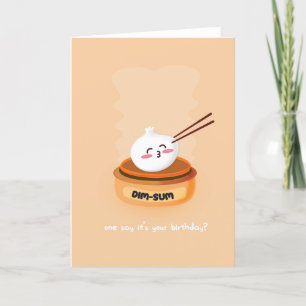 Para él o su tarjeta de cumpleaños Dim Sum Pun