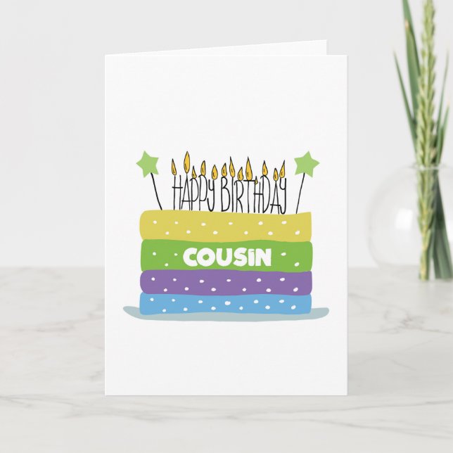 Para el pastel de primo y la tarjeta de cumpleaños (Anverso)