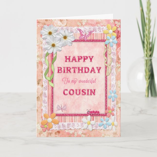 Para el primo, tarjeta de cumpleaños del arte (Anverso)