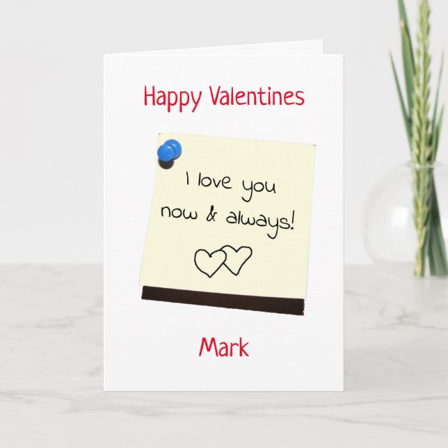 Para él, publique la nota de amor tarjeta de San V (Anverso)