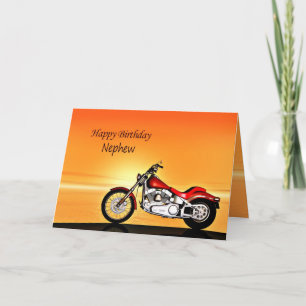 Para el sobrino, la motocicleta en la tarjeta de c