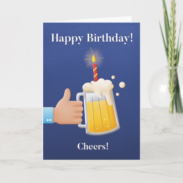 Para él, tarjeta de cumpleaños de cerveza divertid (Anverso)