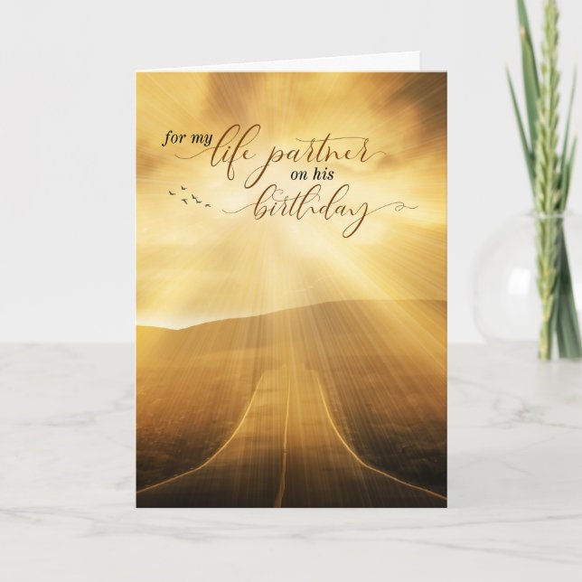 para él Tarjeta de cumpleaños de pareja de vida Ca (Anverso)