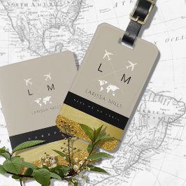 Para ella una etiqueta de equipaje de viaje de Mod